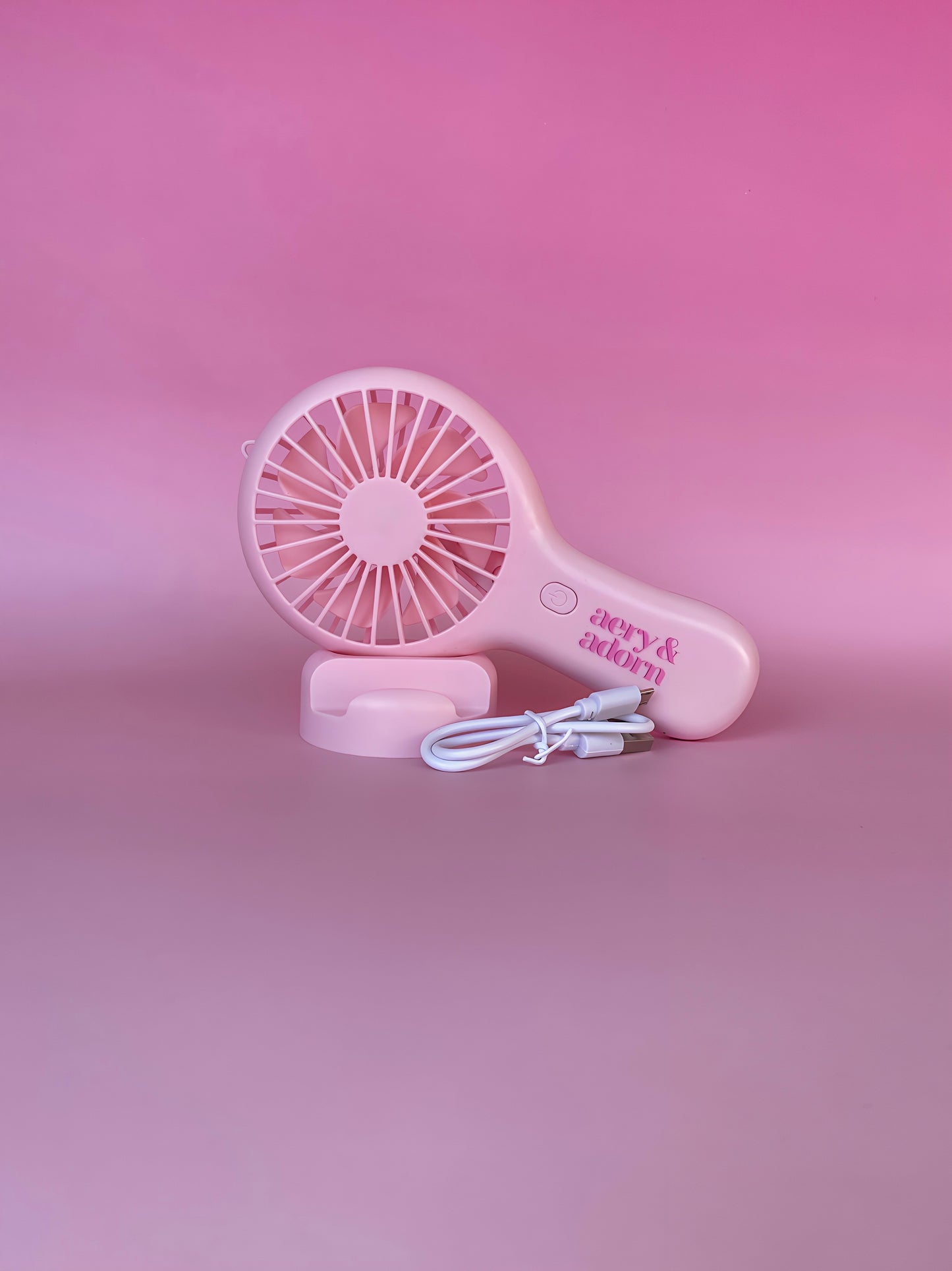 Handheld Portable Rechargeable Fan with Stand - Noiseless & Strong Wind
