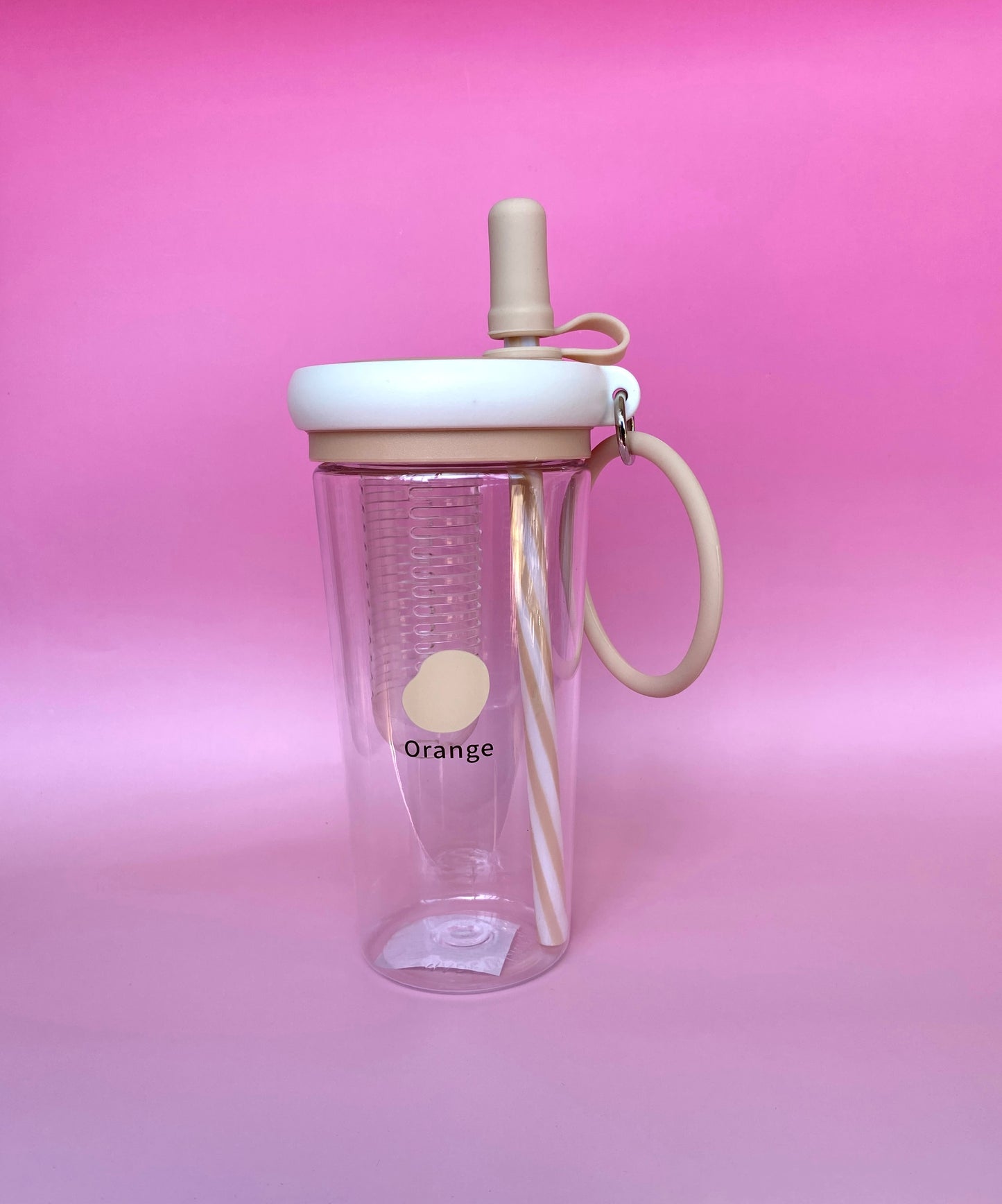 Water Bottle 800ml - Straw + detachable sleeve + fruit infuser
