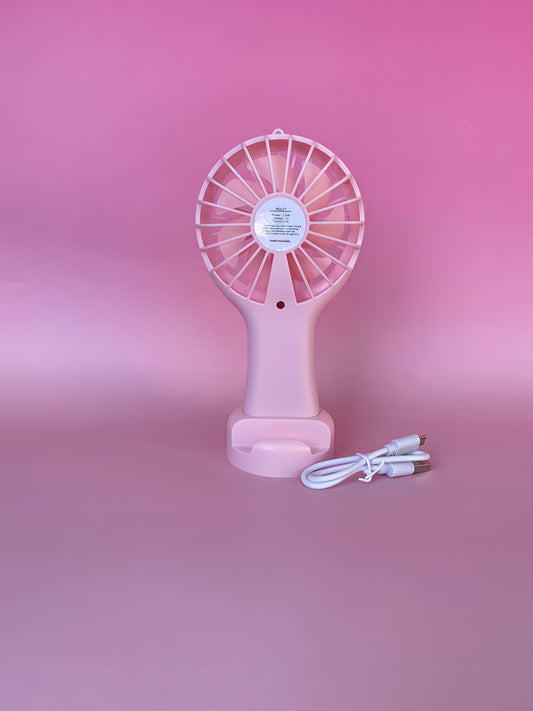 Handheld Portable Rechargeable Fan with Stand - Noiseless & Strong Wind