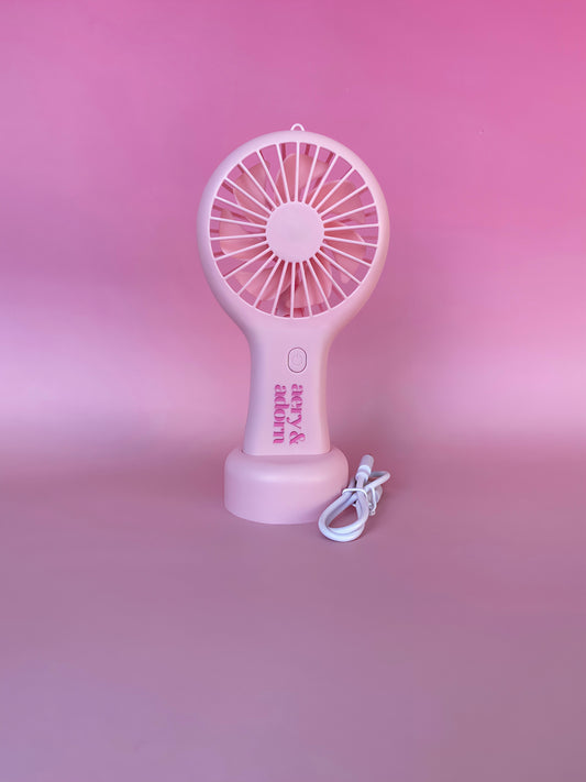 Handheld Portable Rechargeable Fan with Stand - Noiseless & Strong Wind
